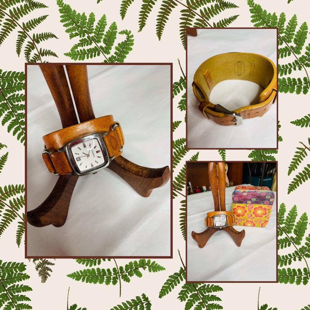 Fossil Genuine Leather Quartz Analog Watch ⌛️